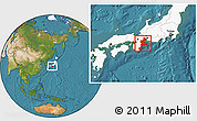 Satellite Location Map of Mie, highlighted country