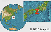 Satellite Location Map of Mie