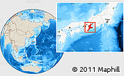 Shaded Relief Location Map of Mie, highlighted country