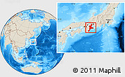 Shaded Relief Location Map of Mie