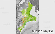 Physical Map of Mie, desaturated