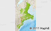 Physical Map of Mie, shaded relief outside