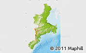 Physical Map of Mie, single color outside