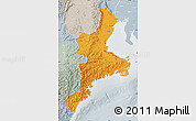 Political Map of Mie, lighten, semi-desaturated