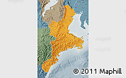 Political Map of Mie, semi-desaturated