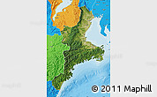 Satellite Map of Mie, political outside