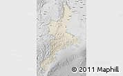 Shaded Relief Map of Mie, desaturated
