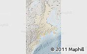 Shaded Relief Map of Mie, semi-desaturated