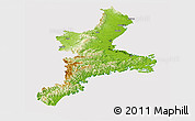 Physical Panoramic Map of Mie, cropped outside