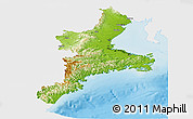 Physical Panoramic Map of Mie, single color outside