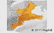 Political Panoramic Map of Mie, lighten, desaturated