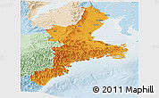 Political Panoramic Map of Mie, lighten