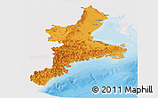 Political Panoramic Map of Mie, single color outside