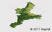 Satellite Panoramic Map of Mie, cropped outside
