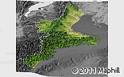 Satellite Panoramic Map of Mie, desaturated