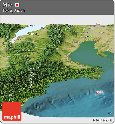 Satellite Panoramic Map of Mie
