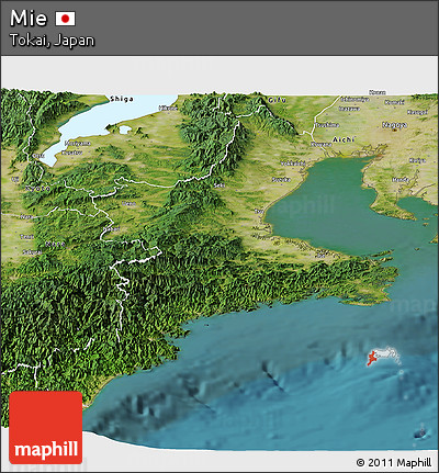 Satellite Panoramic Map of Mie