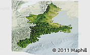 Satellite Panoramic Map of Mie, lighten