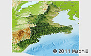 Satellite Panoramic Map of Mie, physical outside