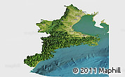 Satellite Panoramic Map of Mie, single color outside