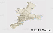 Shaded Relief Panoramic Map of Mie, cropped outside
