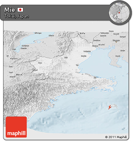 Silver Style Panoramic Map of Mie