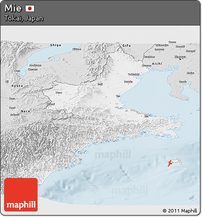 Silver Style Panoramic Map of Mie