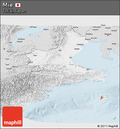 Silver Style Panoramic Map of Mie