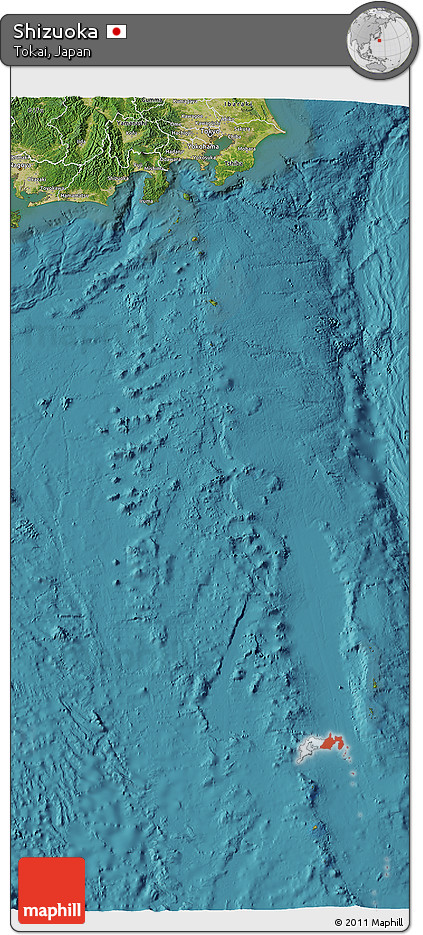 Satellite 3D Map of Shizuoka
