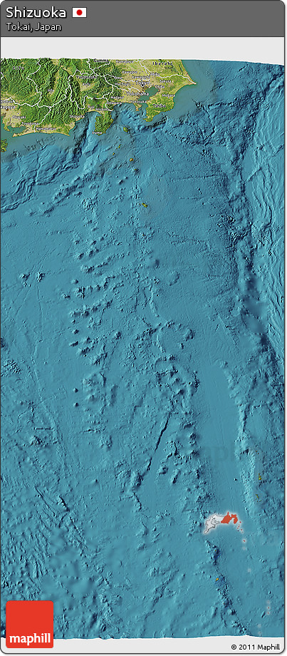 Satellite 3D Map of Shizuoka