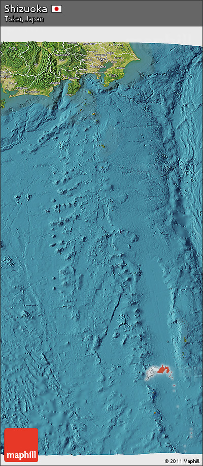 Satellite 3D Map of Shizuoka