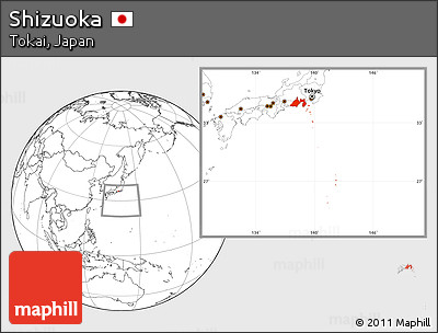 Blank Location Map of Shizuoka