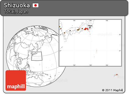 Blank Location Map of Shizuoka