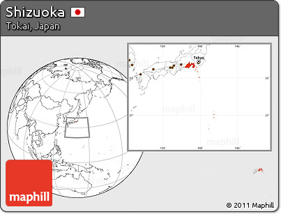 Blank Location Map of Shizuoka
