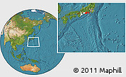 Satellite Location Map of Shizuoka, highlighted parent region
