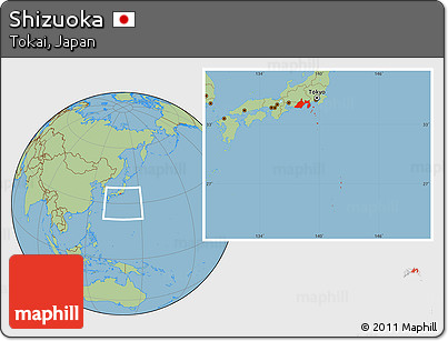 Savanna Style Location Map of Shizuoka
