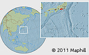 Savanna Style Location Map of Shizuoka, hill shading