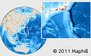 Shaded Relief Location Map of Shizuoka, highlighted country