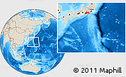Shaded Relief Location Map of Shizuoka, highlighted parent region