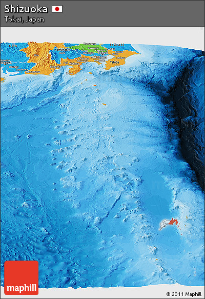 Political Panoramic Map of Shizuoka