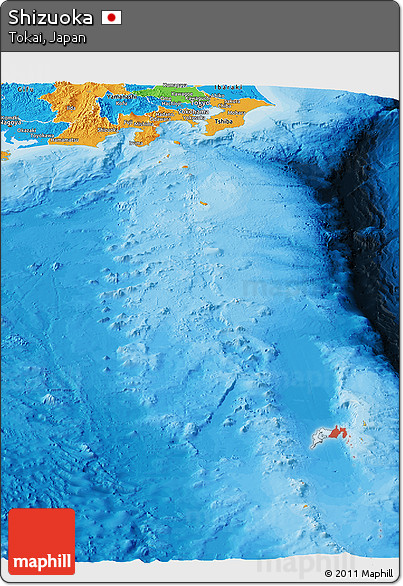 Political Panoramic Map of Shizuoka