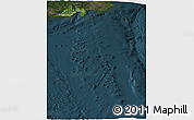 Satellite Panoramic Map of Shizuoka, darken