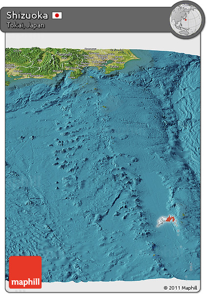 Satellite Panoramic Map of Shizuoka
