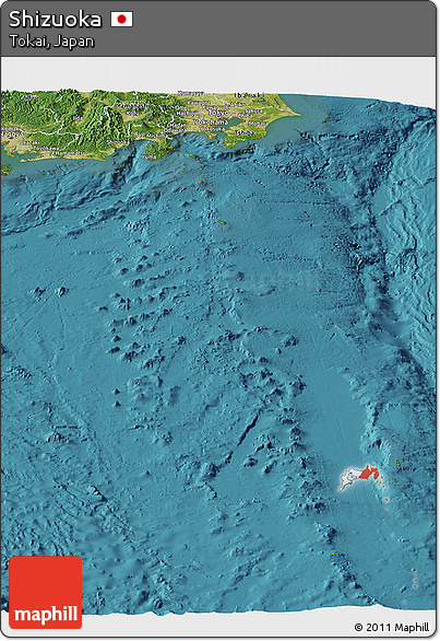 Satellite Panoramic Map of Shizuoka