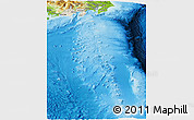 Shaded Relief Panoramic Map of Shizuoka, physical outside