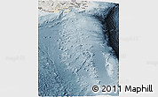 Shaded Relief Panoramic Map of Shizuoka, semi-desaturated
