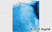 Shaded Relief Panoramic Map of Shizuoka, single color outside
