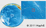 Physical Location Map of Jarvis Island, highlighted continent