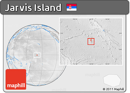 Physical Location Map of Jarvis Island, lighten, desaturated