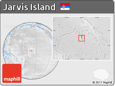 Physical Location Map of Jarvis Island, lighten, desaturated